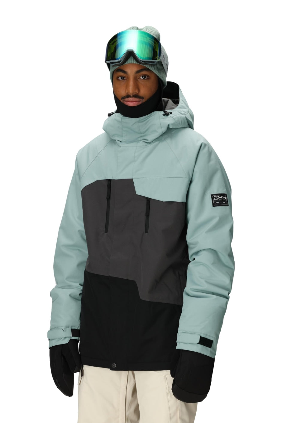 686 ロクハチロク MENS GEO INSULATED JACKET DUSTY MARINE COLORBLOCK 25-26 スノーボード ウェア