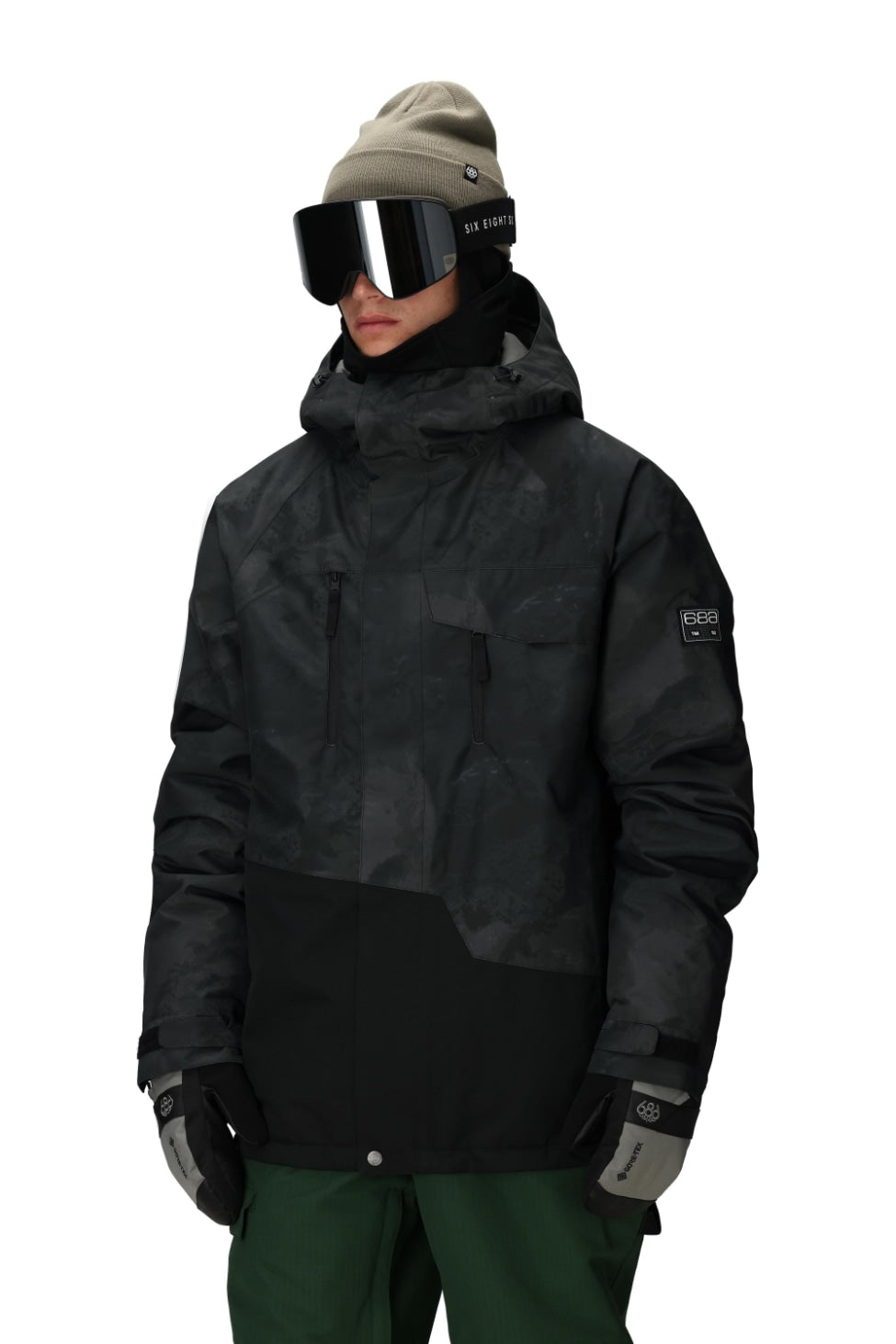 686 ロクハチロク MENS GEO INSULATED JACKET BLACK HEMISPHERE 25-26 スノーボード ウェア