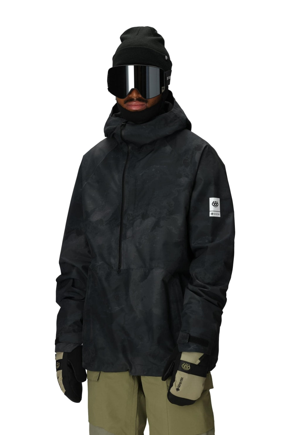 686 ロクハチロク MENS GORE-TEX FRAGMENT SHELL ANORAK BLACK HEMISPHERE 25-26 スノーボード ウェア