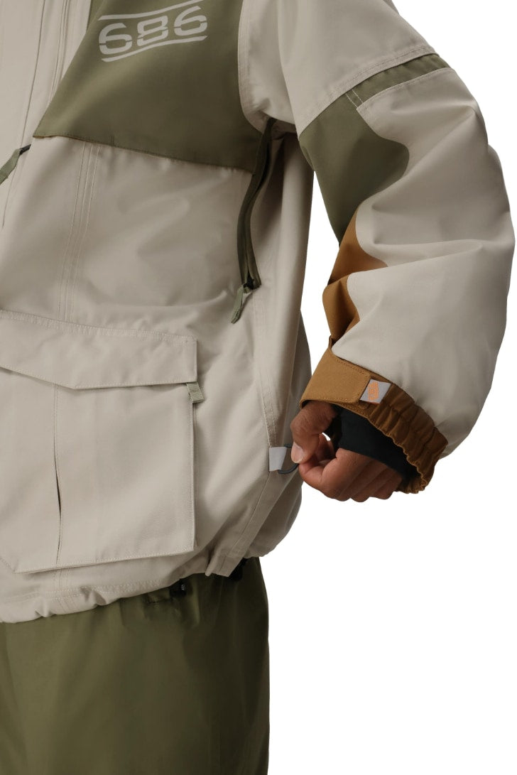 686 ロクハチロク MENS 2001 TRANSFER 2001 JACKET LIMESTONE COLORBLOCK 25-26 スノーボード ウェア