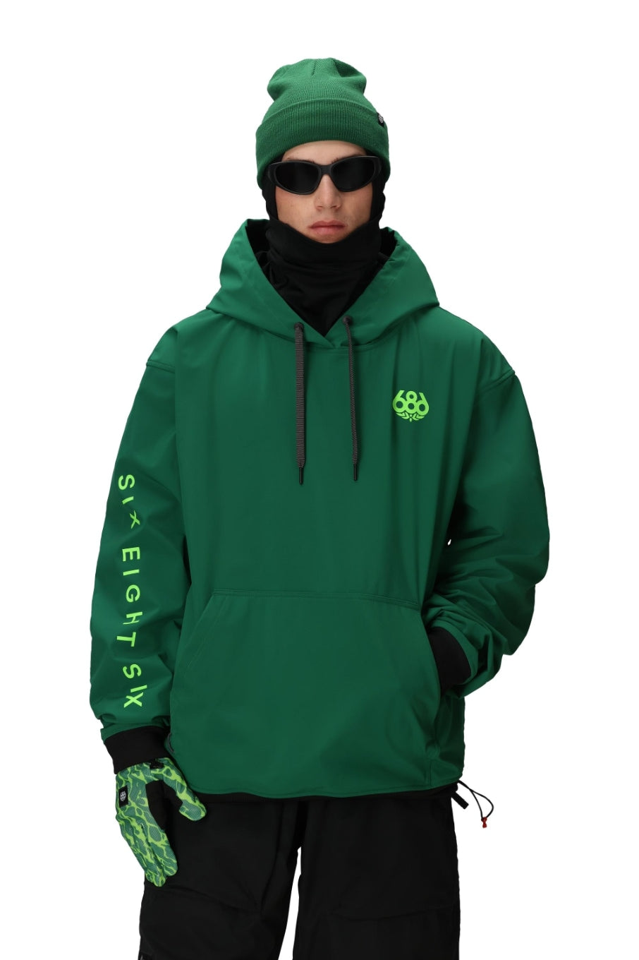 686 ロクハチロク MENS WATERPROOF TEAM HOODY EMERALD GREEN 25-26 スノーボード ウェア