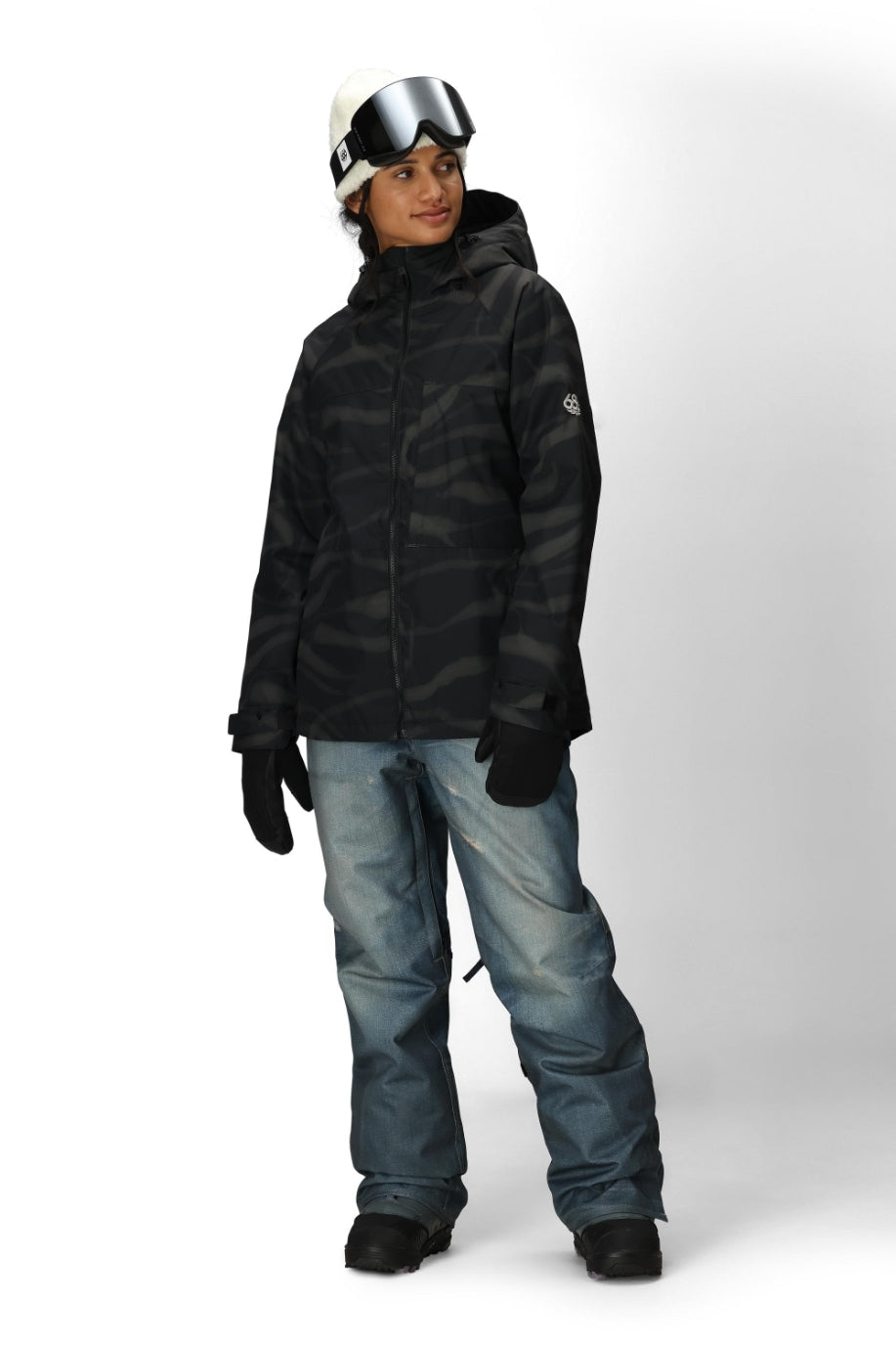686 ロクハチロク WOMENS DECONSTRUCTED DENIM INSULATED PANT INDIGO DENIM 25-26 スノーボード ウェア