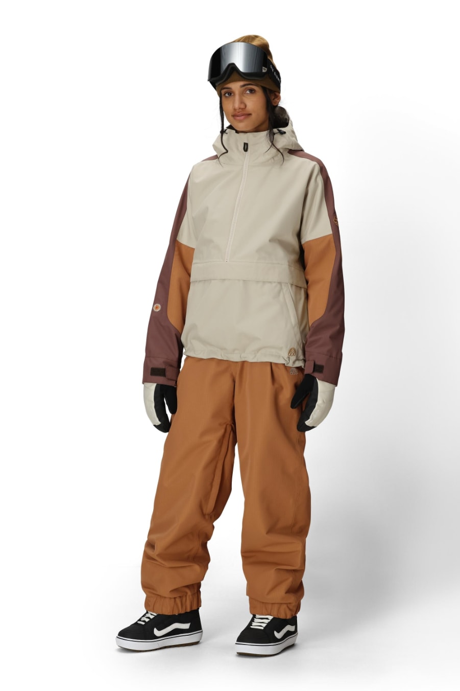686 ロクハチロク WOMENS OUTLINE SHELL PANT CARAMEL RIPSTOP 25-26 スノーボード ウェア