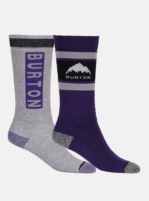 BURTON バートン Kids' Weekend Midweight Socks (2 Pack) 25-26 スノーボード アクセサリー Imperial Purple