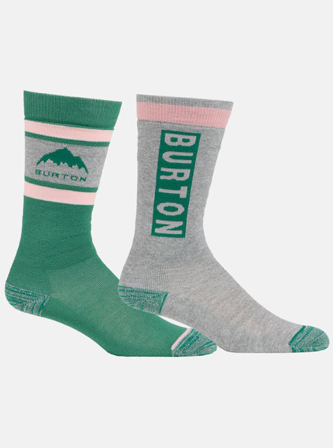 BURTON バートン Kids' Weekend Midweight Socks (2 Pack) 25-26 スノーボード アクセサリー Soft Sage