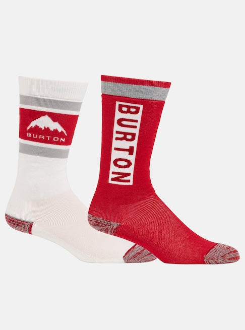 BURTON バートン Kids' Weekend Midweight Socks (2 Pack) 25-26 スノーボード アクセサリー Flame Scarlet