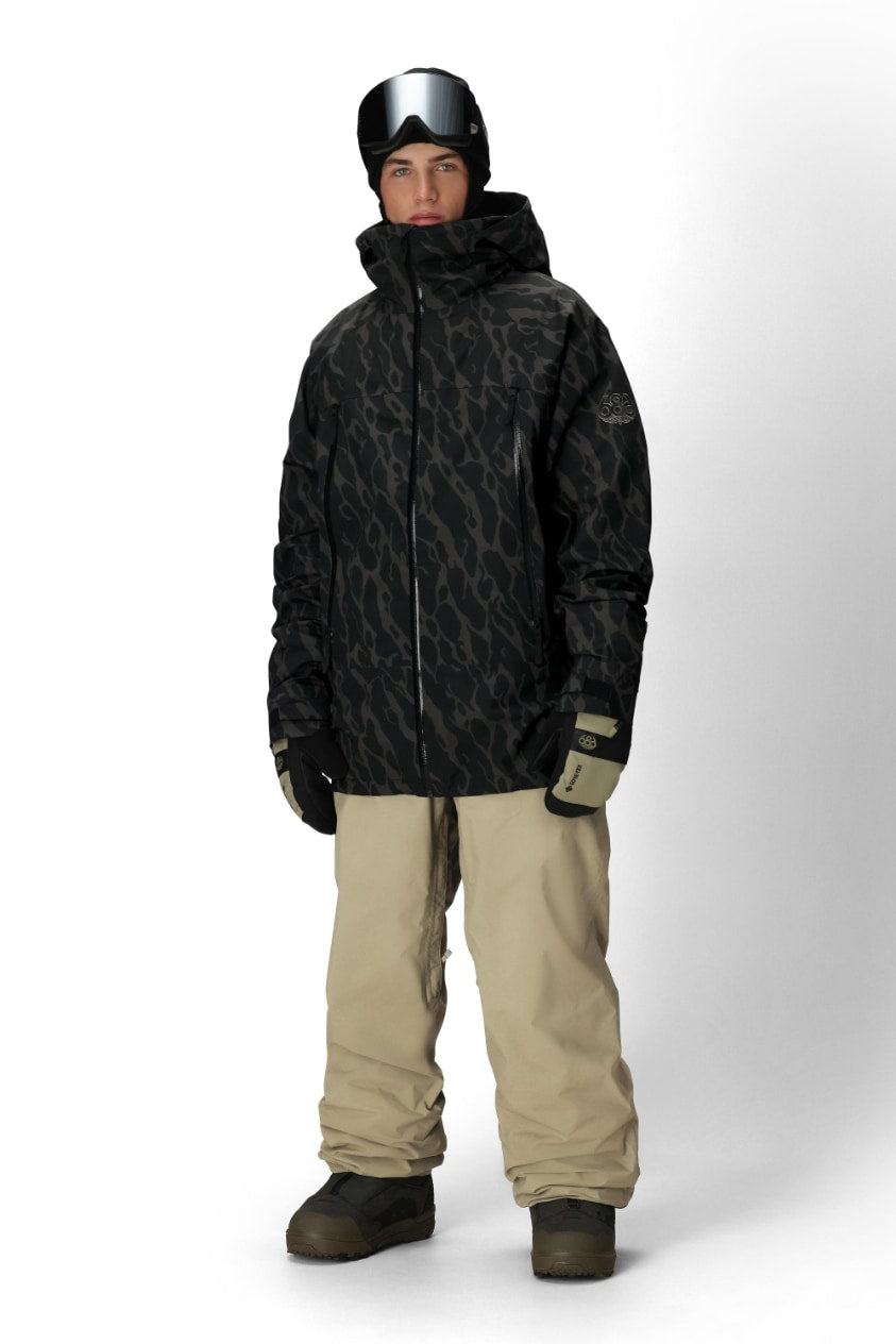 686 ロクハチロク MENS SMARTY 3-IN-1 RODEO 3L JACKET BLACK FRACTURE PRINT 25-26 スノーボード ウェア