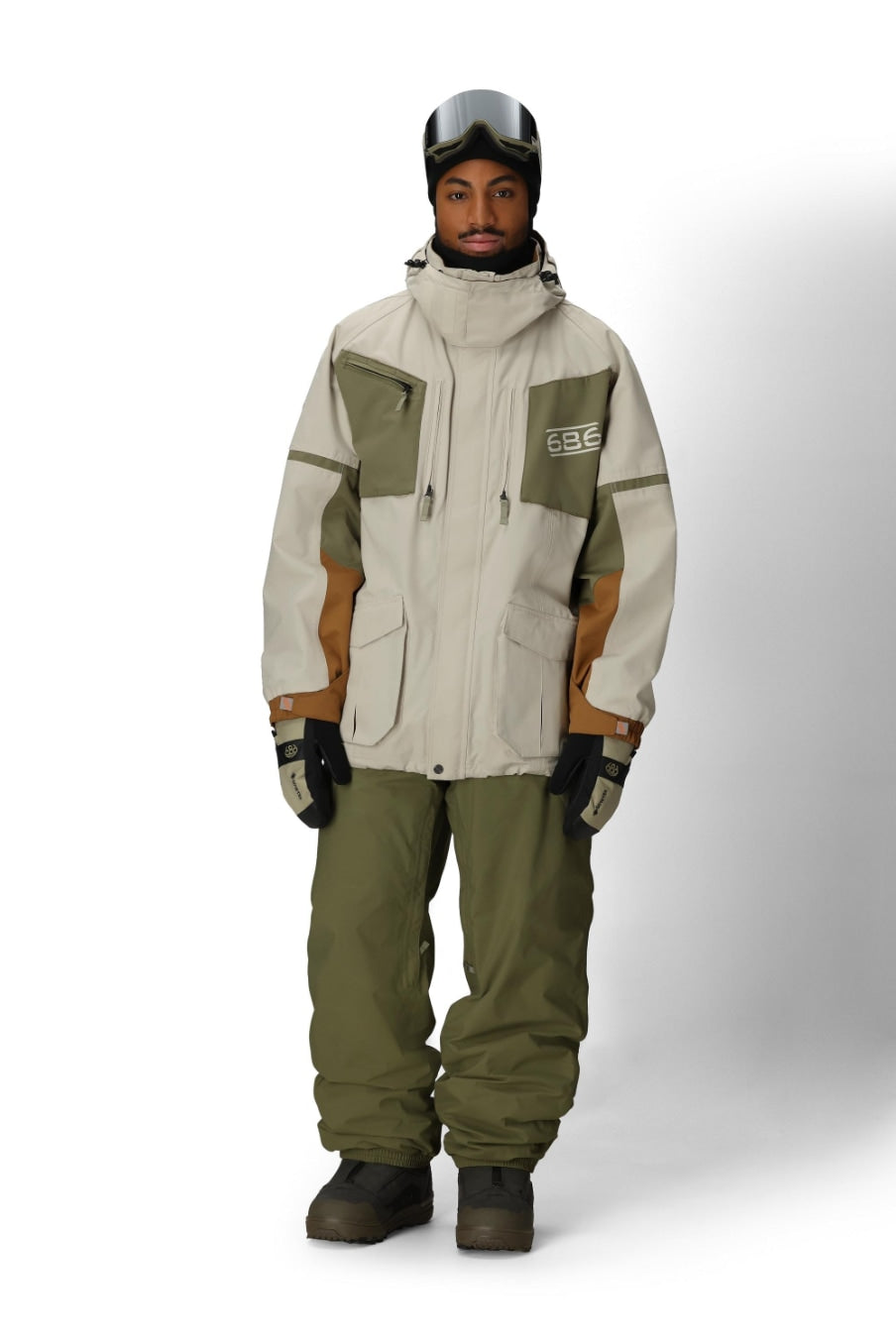 686 ロクハチロク MENS 2001 TRANSFER 2001 JACKET LIMESTONE COLORBLOCK 25-26 スノーボード ウェア