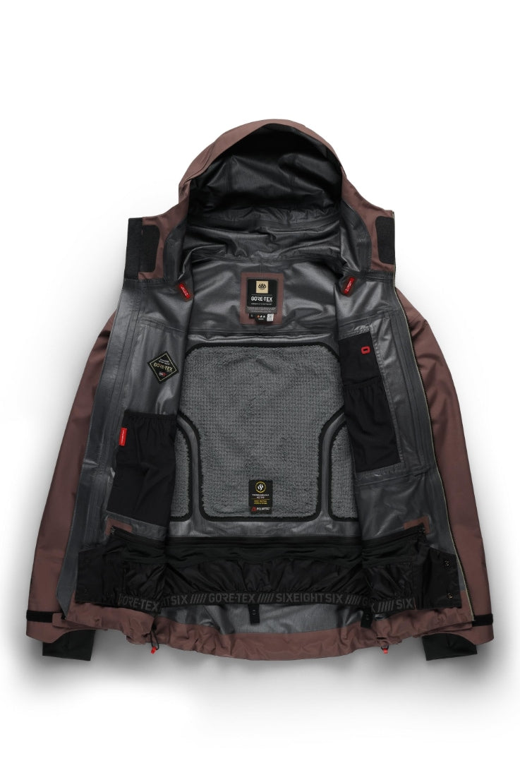 686 ロクハチロク MENS GORE-TEX 3L ATV THERMAGRAPH JACKET PEPPERCORN 25-26 スノーボード ウェア