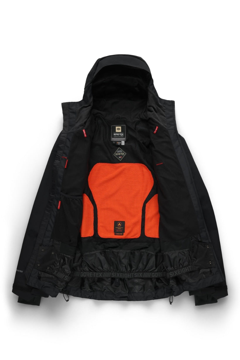 686 ロクハチロク MENS GORE-TEX GT THERMAGRAPHJACKET BLACK 25-26 スノーボード ウェア