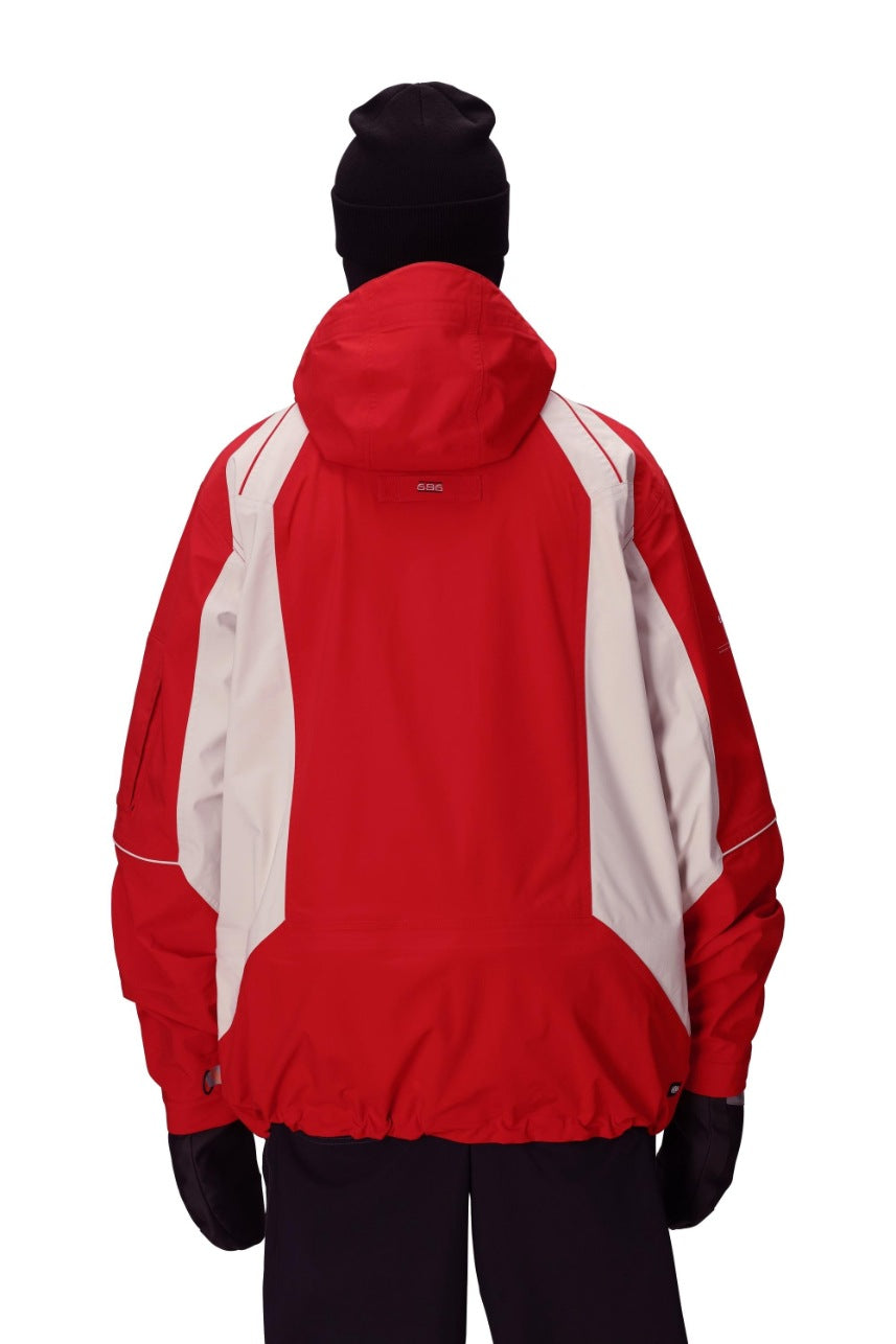 686 ロクハチロク MENS 2002 X3 SHELL JACKET TRUE RED COLORBLOCK 25-26 スノーボード ウェア