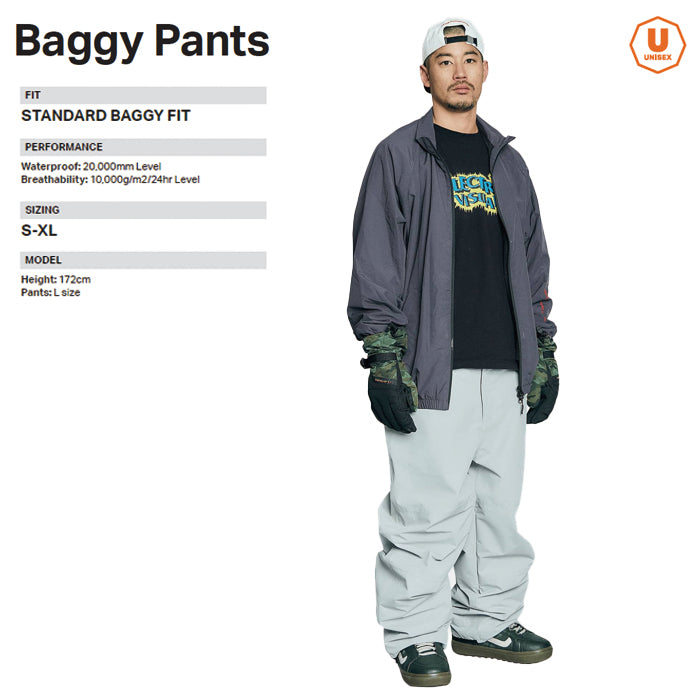 スノーボード ウェア ローム ROME BAGGY Pants SILVER GRAY 25-26 送料無料 日本正規品