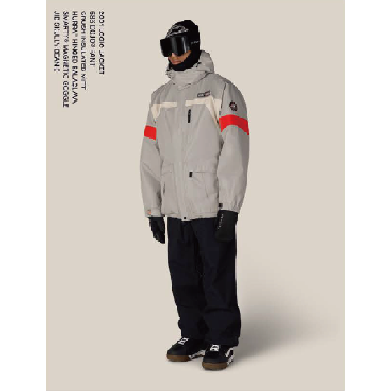 686 ウェア ロクハチロク MENS 2001 LOGIC JACKET LIGHT GREY COLORBLOCK M6WN177 26-27 スノーボードウェア 日本正規品