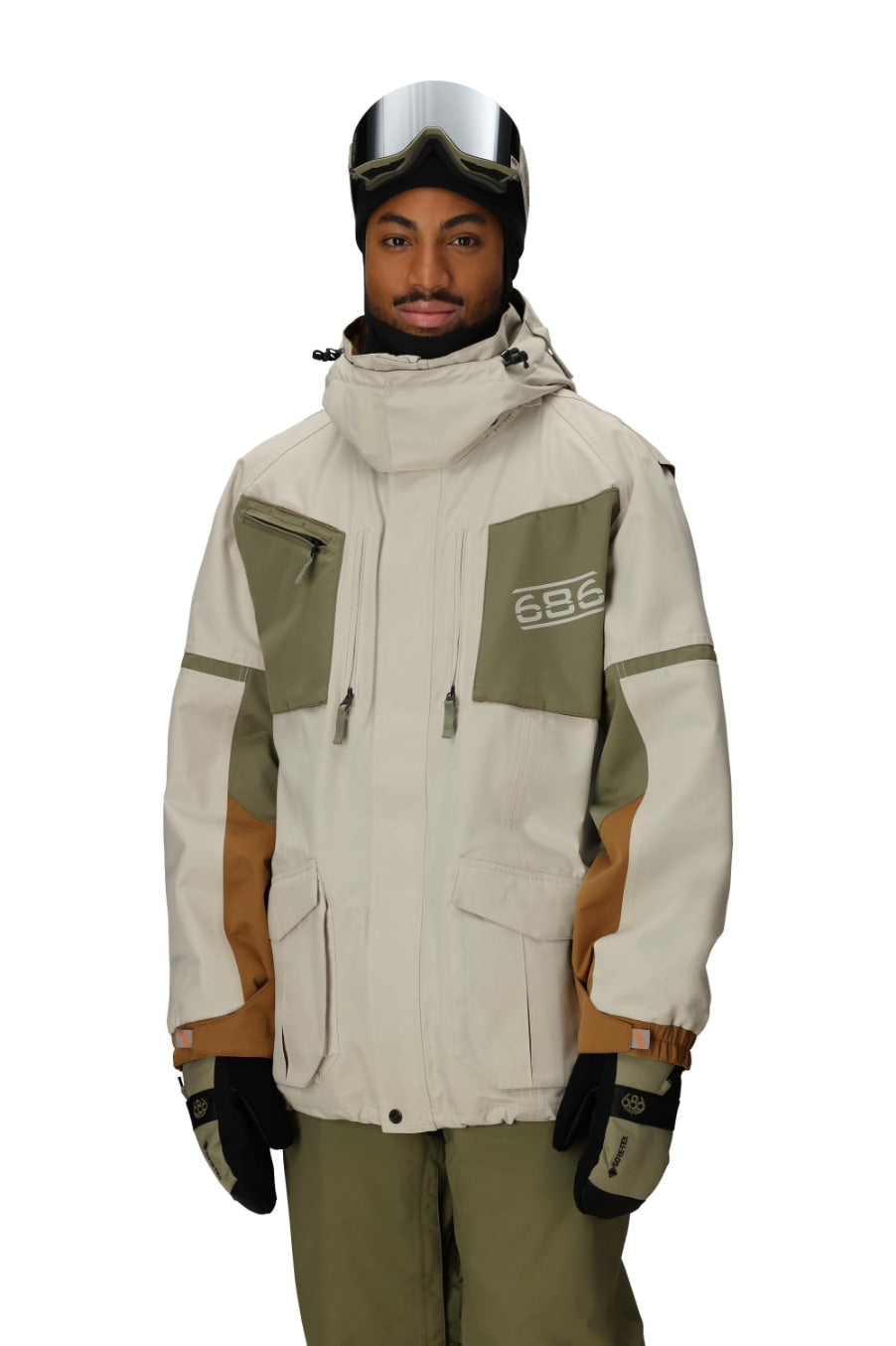 686 ロクハチロク MENS 2001 TRANSFER 2001 JACKET LIMESTONE COLORBLOCK 25-26 スノーボード ウェア
