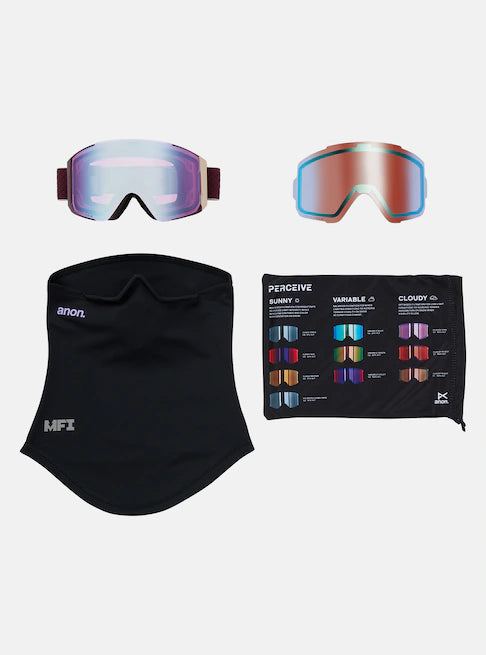 スノーボード ゴーグル アノン ANON Sync Goggles + Lens + MFI Face Mask Deep Cherry/Perceive Cloudy Pink 25-26 送料無料 日本正規品 予約商品 店頭受け取り可能