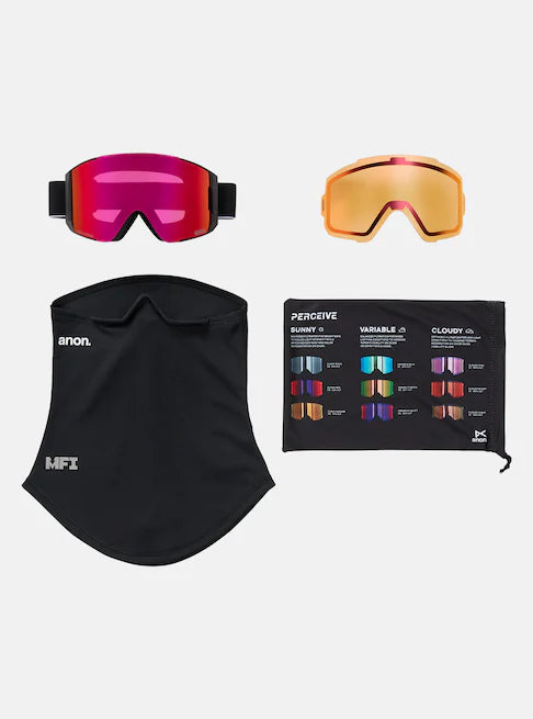 スノーボード ゴーグル アノン ANON Sync Goggles + Lens + MFI Face Mask Black/Perceive Sunny Red 25-26 送料無料 日本正規品 予約商品 店頭受け取り可能