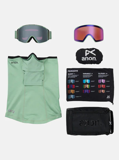 スノーボード ゴーグル アノン ANON M4S Goggles (Cylindrical) + MFI Face Soft Sage/Perceive Sunny Onyx 25-26 送料無料 日本正規品 予約商品 店頭受け取り可能