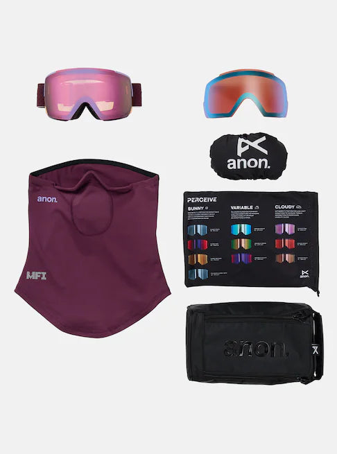 スノーボード ゴーグル アノン ANON M5 Goggles + Bonus Lens + MFI Face Mask Deep Cherry/Perceive Cloudy Pink 25-26 送料無料 日本正規品 予約商品 店頭受け取り可能