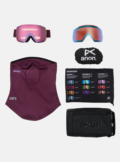 スノーボード ゴーグル アノン ANON M5S Goggle + Bonus Lens + MFI Face Mask Deep Cherry/Perceive Cloudy Pink 25-26 送料無料 日本正規品 予約商品 店頭受け取り可能