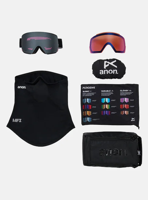スノーボード ゴーグル アノン ANON M5S Goggle + Bonus Lens + MFI Face Mask Black/Perceive Sunny Red 25-26 送料無料 日本正規品 予約商品 店頭受け取り可能