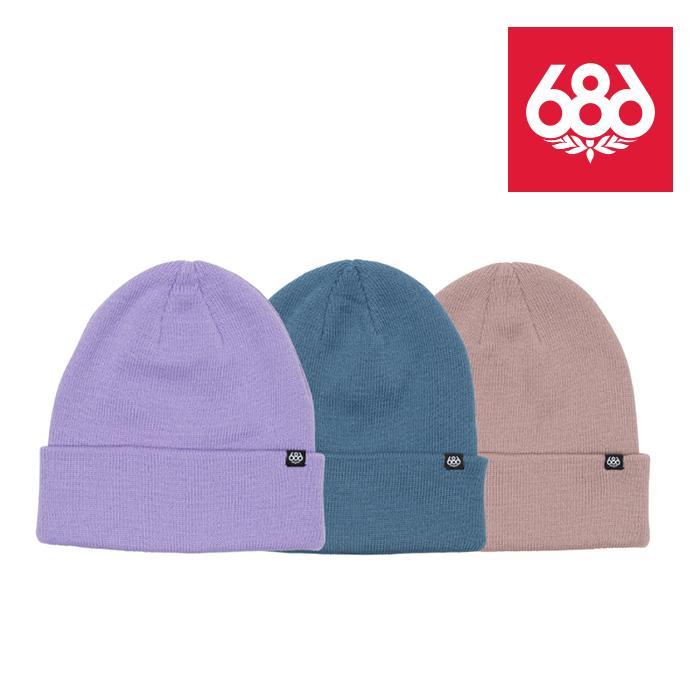 シックスエイトシックス ビーニー 23-24 686 STANDARD ROLL UP BEANIE (3-Pack) Dusty Pastal KCRBNE04P 3枚セット ニットキャップ 帽子 日本正規品