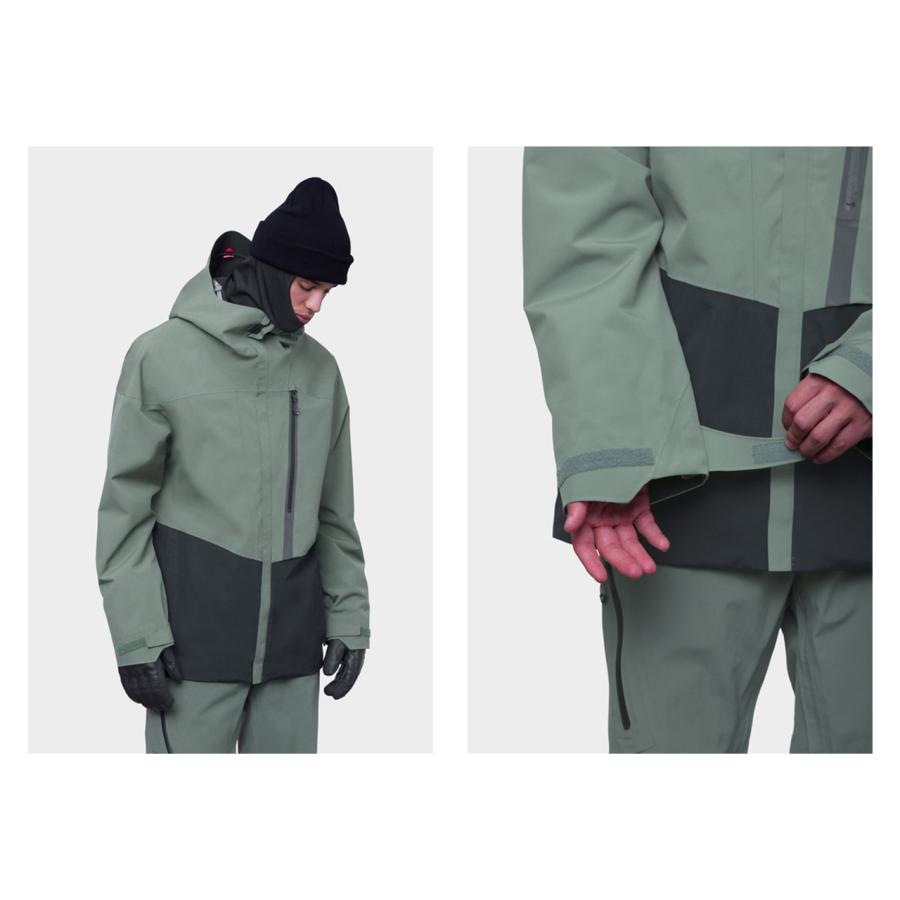 日本正規品 スノーボード ウェア シックスエイトシックス ジャケット 23-24 686 MEN'S GORE-TEX GT JACKET Cypress Green Colorblock メンズ ゴアテックス