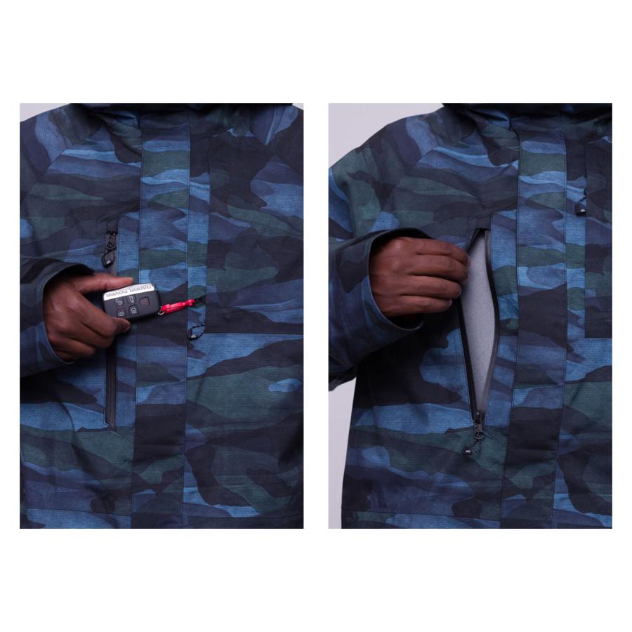 日本正規品 スノーボード ウェア シックスエイトシックス ジャケット 23-24 686 MEN'S GORE-TEX CORE SHELL JACKET Steel Blue Waterland Camo