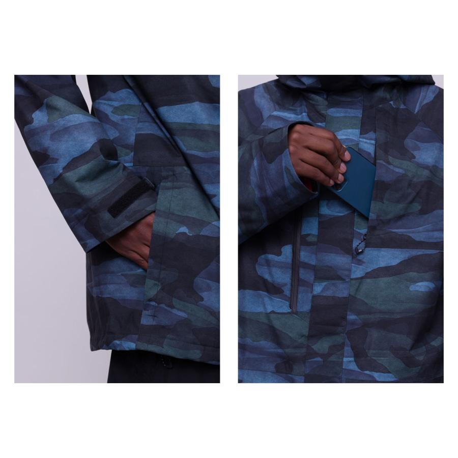 日本正規品 スノーボード ウェア シックスエイトシックス ジャケット 23-24 686 MEN'S GORE-TEX CORE SHELL JACKET Steel Blue Waterland Camo