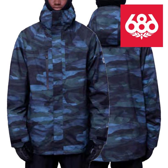 日本正規品 スノーボード ウェア シックスエイトシックス ジャケット 23-24 686 MEN'S GORE-TEX CORE SHELL JACKET Steel Blue Waterland Camo