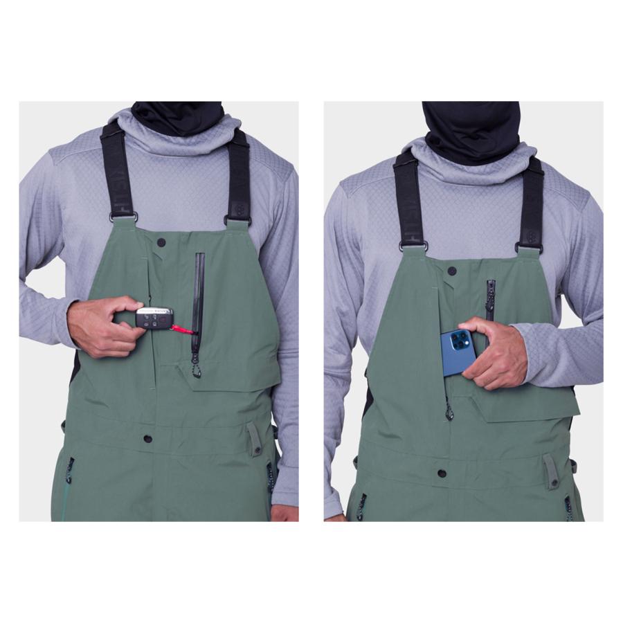 日本正規品 スノーボード ウェア シックスエイトシックス パンツ 23-24 686 MEN'S GORE-TEX STRETCH DISPATCH BIB Cypress Green ゴアテックス ビブパンツ