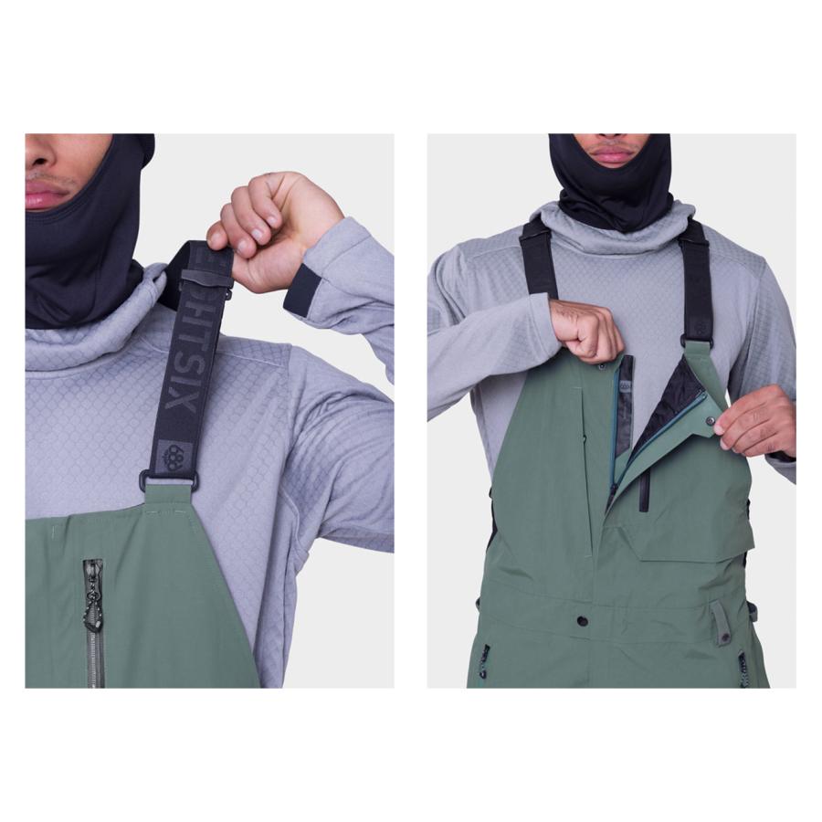 日本正規品 スノーボード ウェア シックスエイトシックス パンツ 23-24 686 MEN'S GORE-TEX STRETCH DISPATCH BIB Cypress Green ゴアテックス ビブパンツ