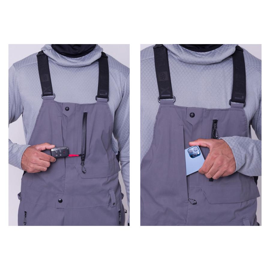 日本正規品 スノーボード ウェア シックスエイトシックス パンツ 23-24 686 MEN'S GORE-TEX STRETCH DISPATCH BIB Rhino Grey ゴアテックス ビブパンツ