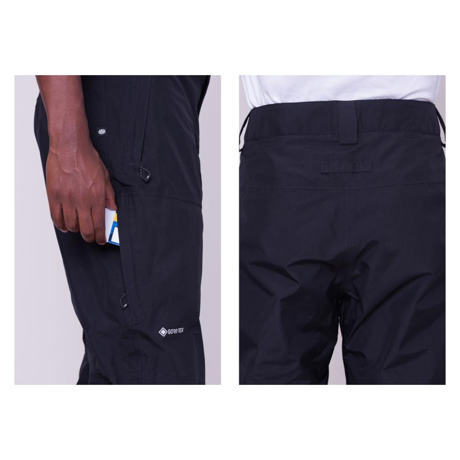 日本正規品 スノーボード ウェア シックスエイトシックス パンツ 23-24 686 MEN'S GORE-TEX CORE SHELL PANT Black メンズ 男性 ゴアテックス