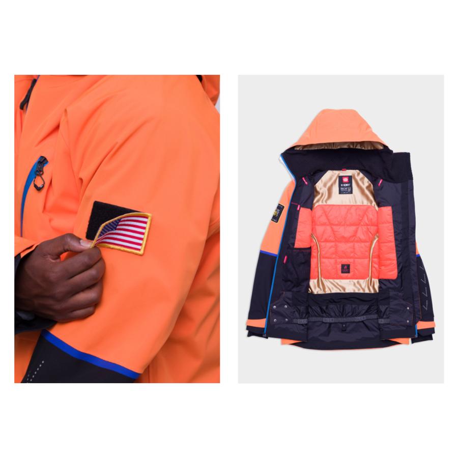 日本正規品 スノーボード ウェア シックスエイトシックス ジャケット 23-24 686 MEN'S EXPLORATION THERMAGRAPH JACKET Nasa Orange Black メンズ 男性