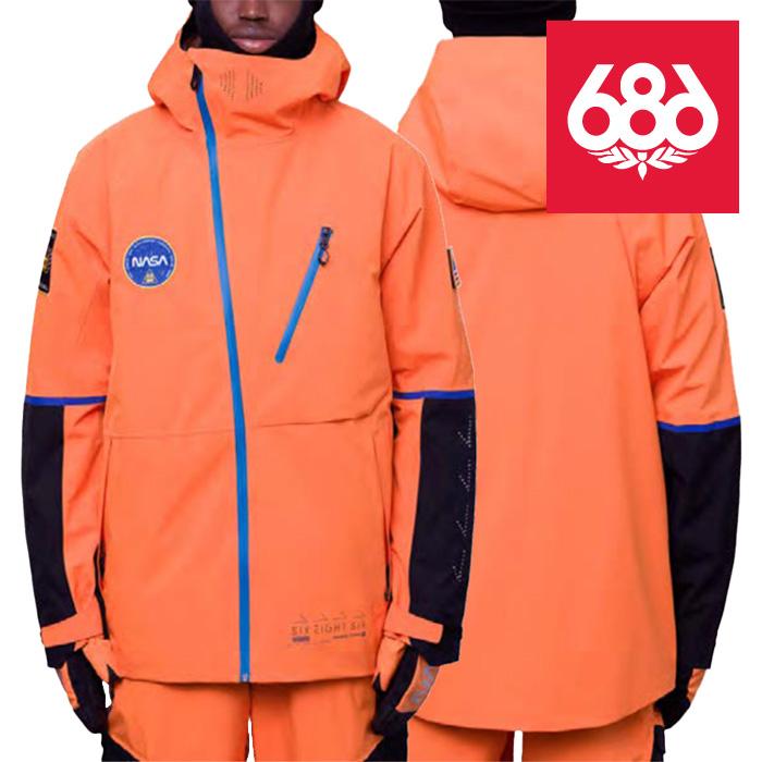 日本正規品 スノーボード ウェア シックスエイトシックス ジャケット 23-24 686 MEN'S EXPLORATION THERMAGRAPH JACKET Nasa Orange Black メンズ 男性