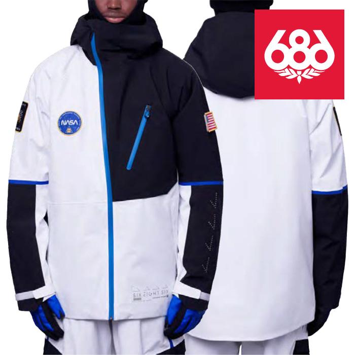 日本正規品 スノーボード ウェア シックスエイトシックス ジャケット 23-24 686 MEN'S EXPLORATION THERMAGRAPH JACKET Nasa White Black メンズ 男性