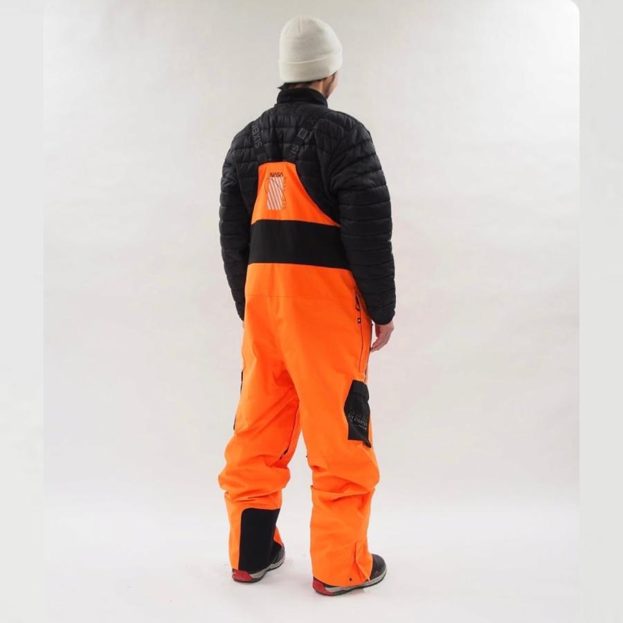 日本正規品 スノーボード ウェア シックスエイトシックス パンツ 23-24 686 MEN'S EXPLORATION BIB Nasa Orange Black メンズ 男性 ビブパンツ