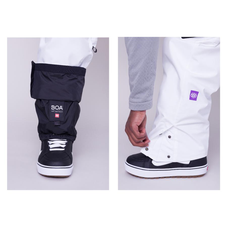 日本正規品 スノーボード ウェア シックスエイトシックス パンツ 23-24 686 MEN'S EXPLORATION BIB Nasa White Black メンズ 男性 ビブパンツ