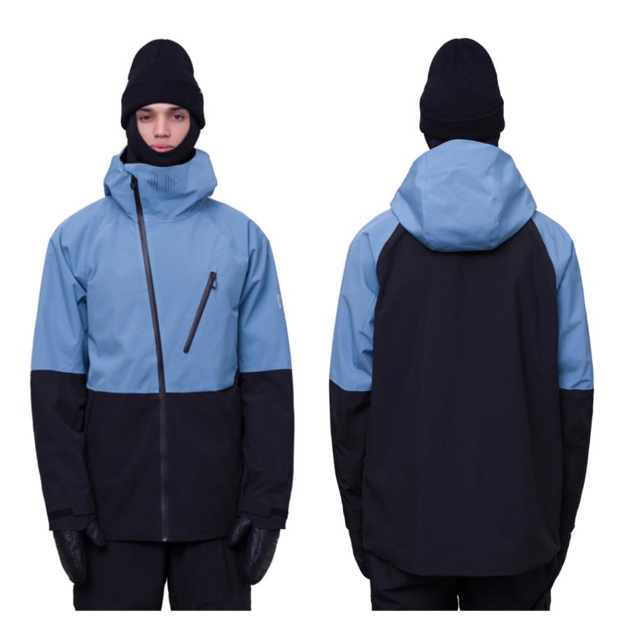 日本正規品 スノーボード ウェア シックスエイトシックス ジャケット 23-24 686 MEN'S HYDRA THERMAGRAPH JACKET Steel Blue Colorblock メンズ 男性