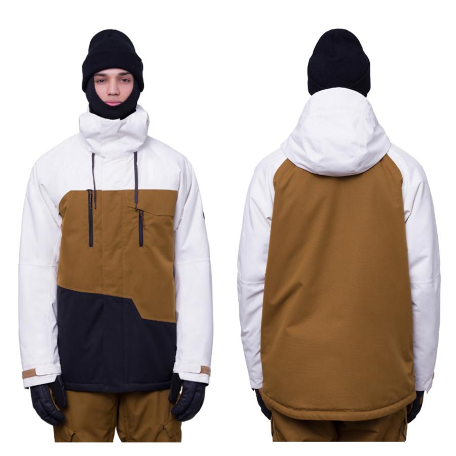 日本正規品 スノーボード ウェア シックスエイトシックス ジャケット 23-24 686 MEN'S GEO INSULATED JACKET Birch Wash Colorblock メンズ 男性