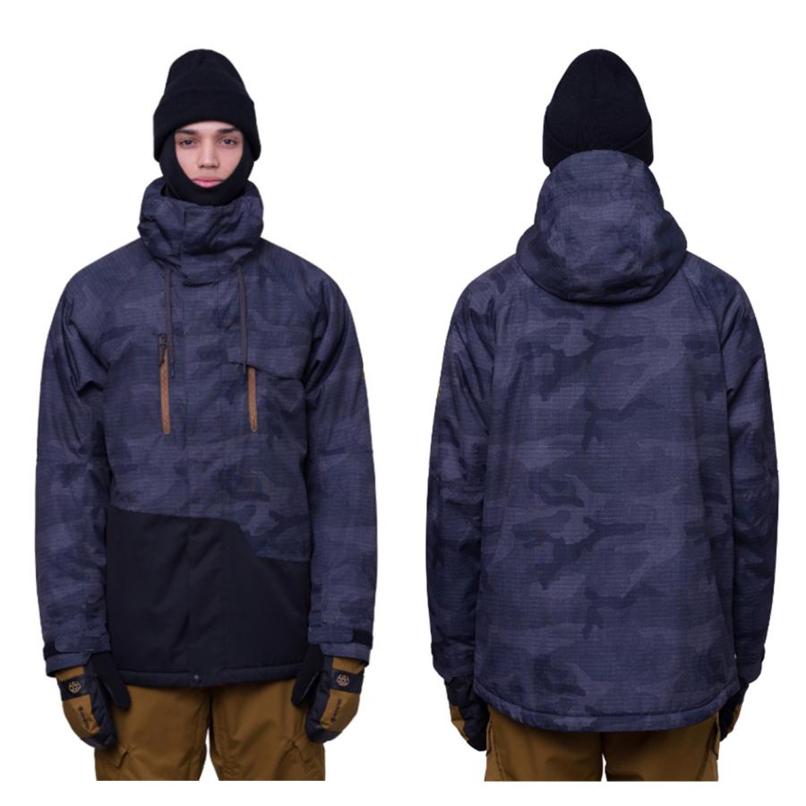 日本正規品 スノーボード ウェア シックスエイトシックス ジャケット 23-24 686 MEN'S GEO INSULATED JACKET Black Camo Colorblock メンズ 男性