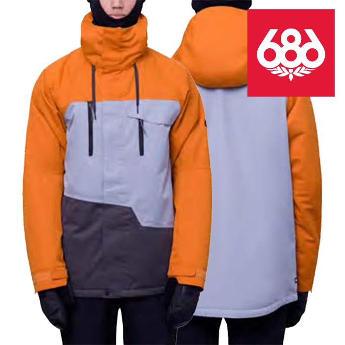 日本正規品 スノーボード ウェア シックスエイトシックス ジャケット 23-24 686 MEN'S GEO INSULATED JACKET Copper Orange Colorblock メンズ 男性