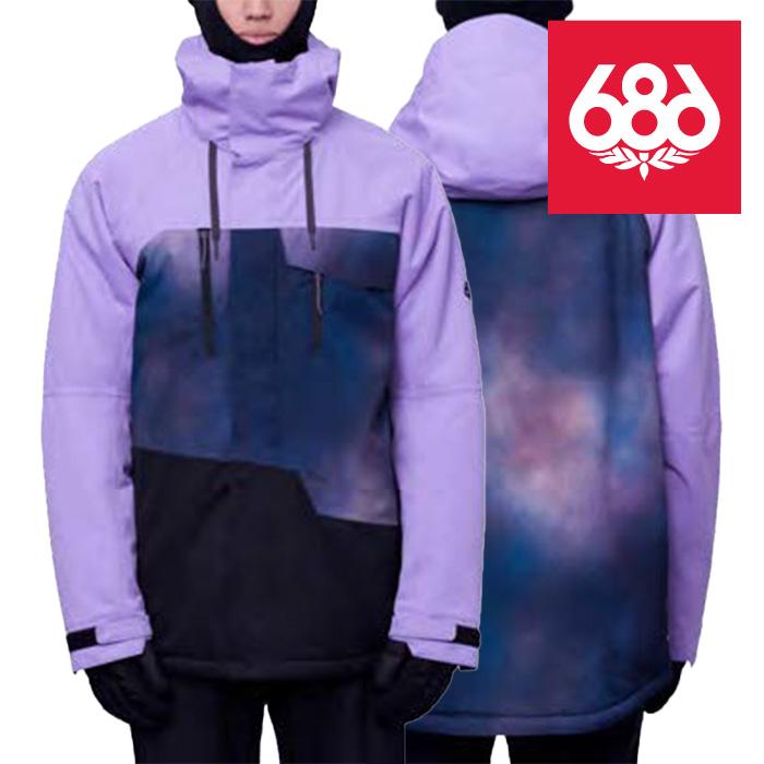 日本正規品 スノーボード ウェア シックスエイトシックス ジャケット 23-24 686 MEN'S GEO INSULATED JACKET Violet Colorblock メンズ 男性