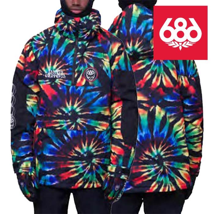 日本正規品 スノーボード ウェア シックスエイトシックス ジャケット 23-24 686 MEN'S RENEWAL INSULATED ANORAK Grateful Dead Black Tie Dye アノラック