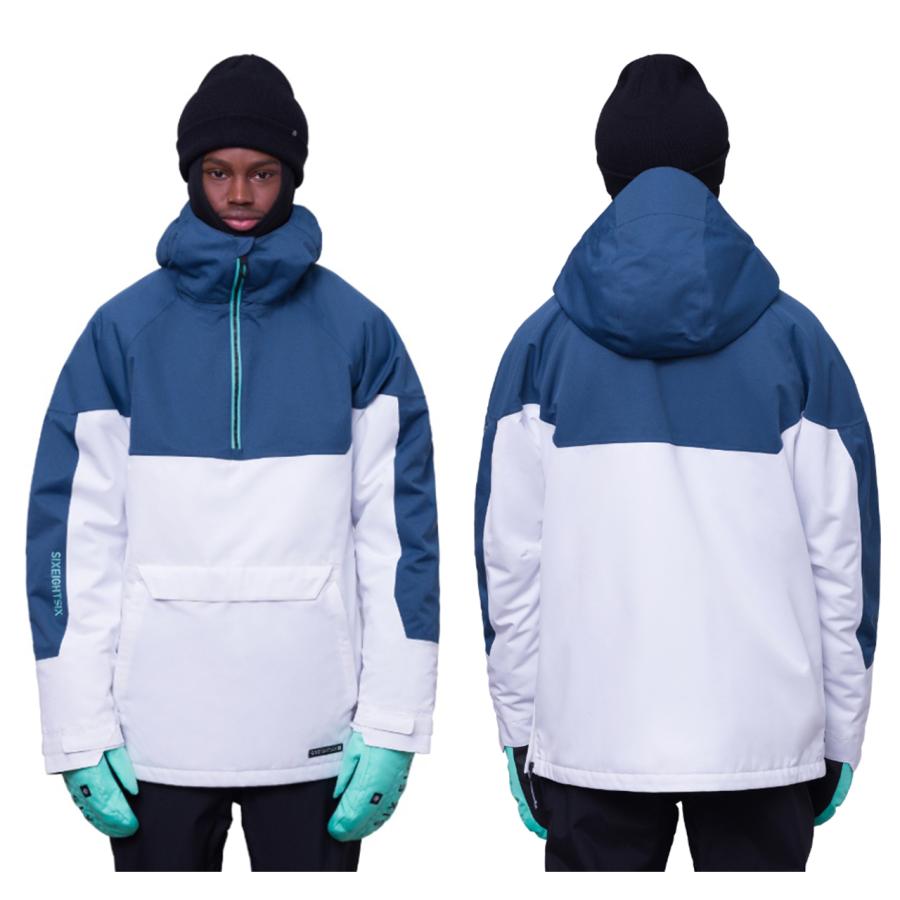 日本正規品 スノーボード ウェア シックスエイトシックス ジャケット 23-24 686 MEN'S RENEWAL INSULATED ANORAK White Orion Blue メンズ 男性 アノラック