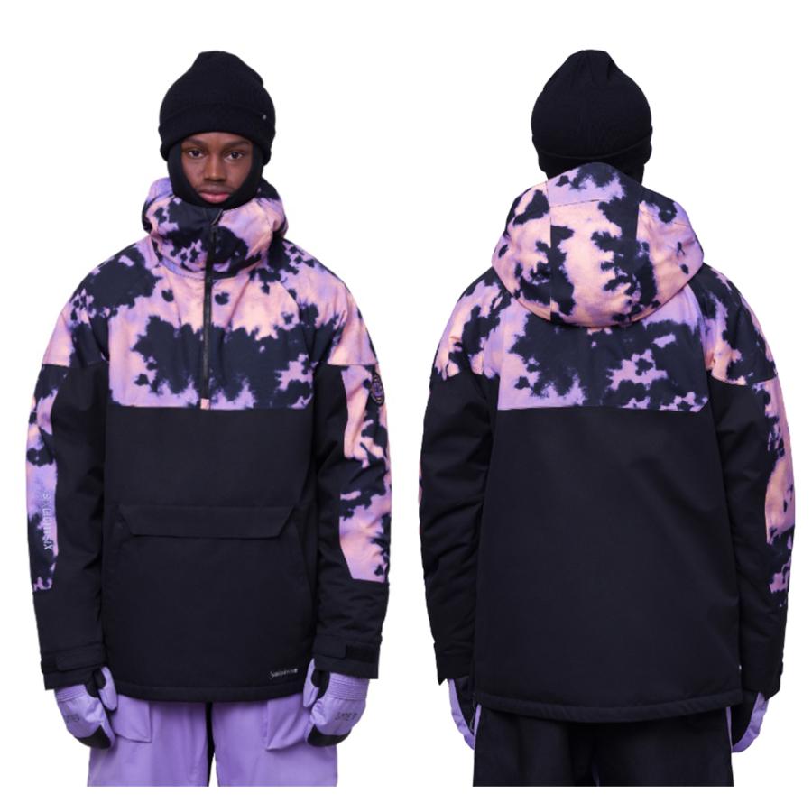 日本正規品 スノーボード ウェア シックスエイトシックス ジャケット 23-24 686 MEN'S RENEWAL INSULATED ANORAK Black Violet Nebula メンズ アノラック