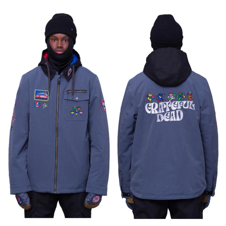 日本正規品 スノーボード ウェア シックスエイトシックス ジャケット 23-24 686 MEN'S DEAD JACKET Grateful Dead Indigo Denim メンズ 男性