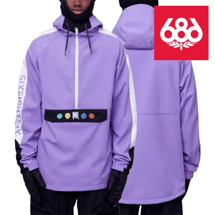 日本正規品 スノーボード ウェア シックスエイトシックス ジャケット 23-24 686 MEN'S WATERPROOF ANORAK Violet Colorblock メンズ 男性 アノラック