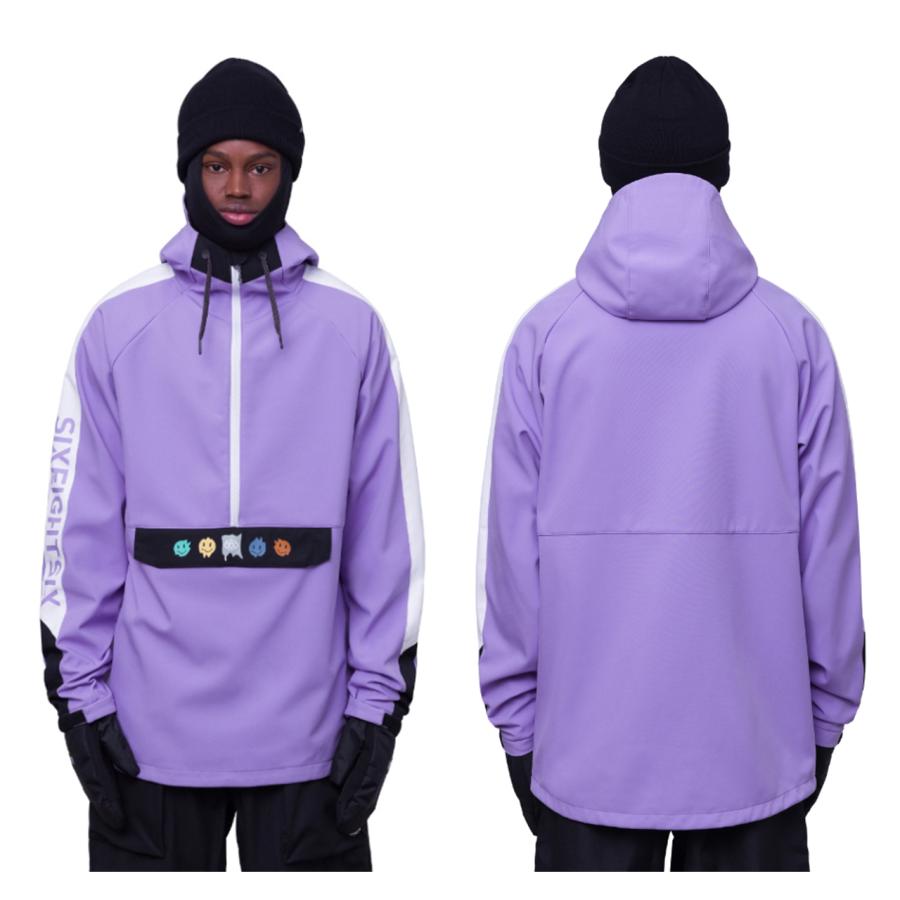 日本正規品 スノーボード ウェア シックスエイトシックス ジャケット 23-24 686 MEN'S WATERPROOF ANORAK Violet Colorblock メンズ 男性 アノラック