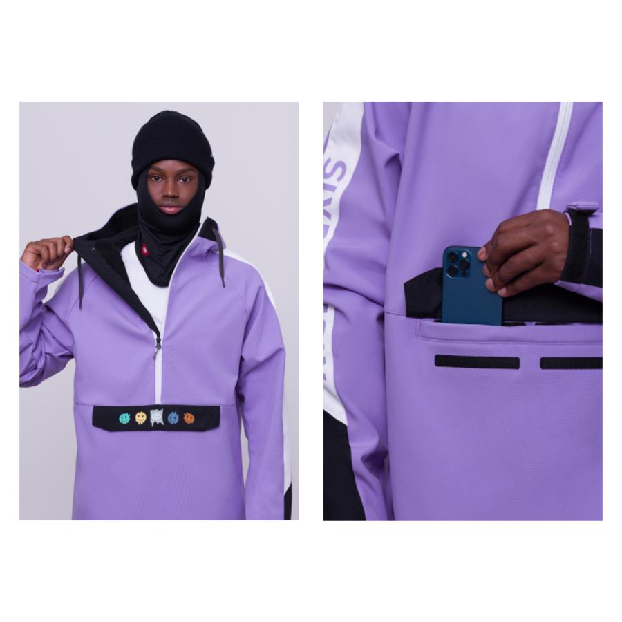 日本正規品 スノーボード ウェア シックスエイトシックス ジャケット 23-24 686 MEN'S WATERPROOF ANORAK Violet Colorblock メンズ 男性 アノラック